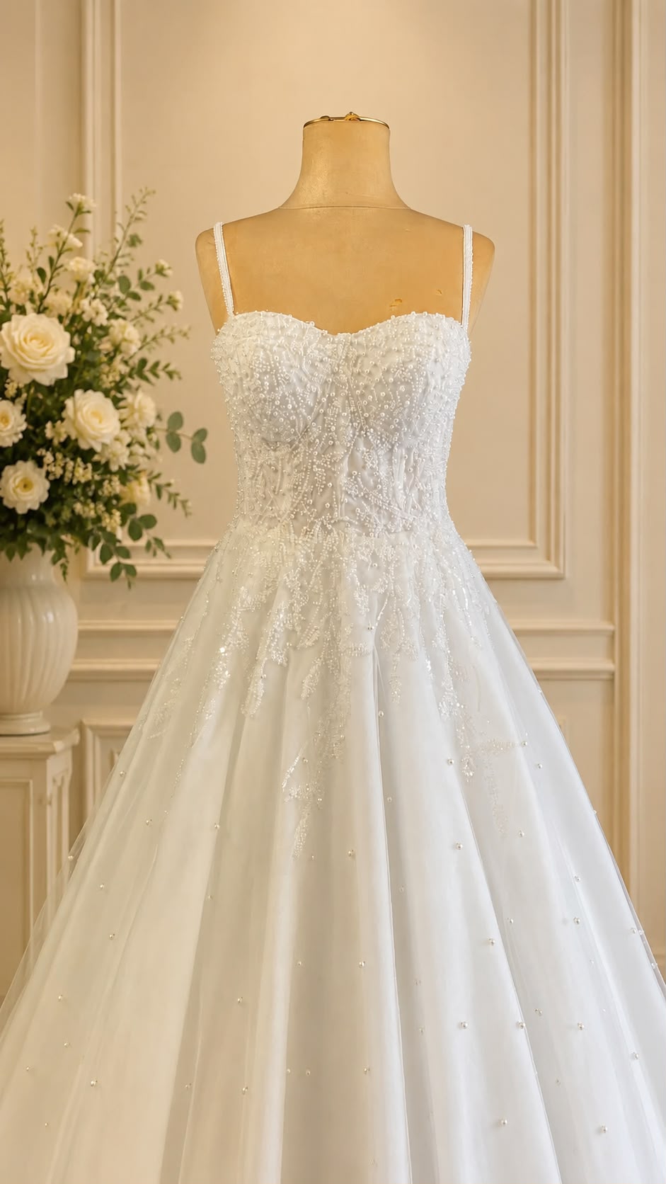 Perlen-Traum A-Linien Hochzeitskleid