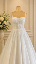 Perlen-Traum A-Linien Hochzeitskleid