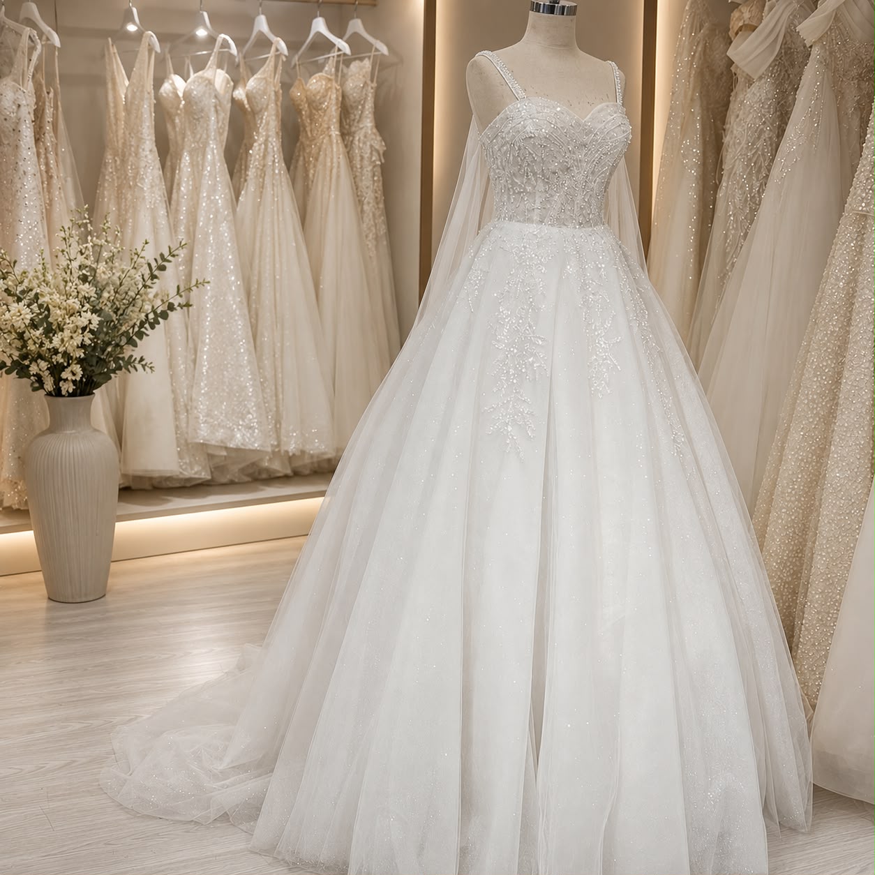 Funkelndes Prinzessinnen-Brautkleid