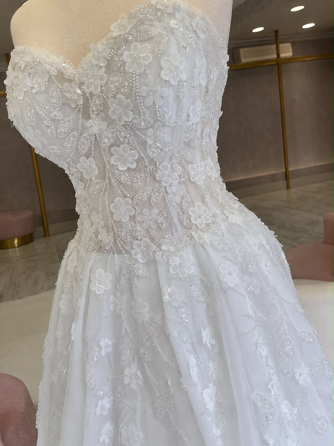3D Blossom-Hochzeitskleid