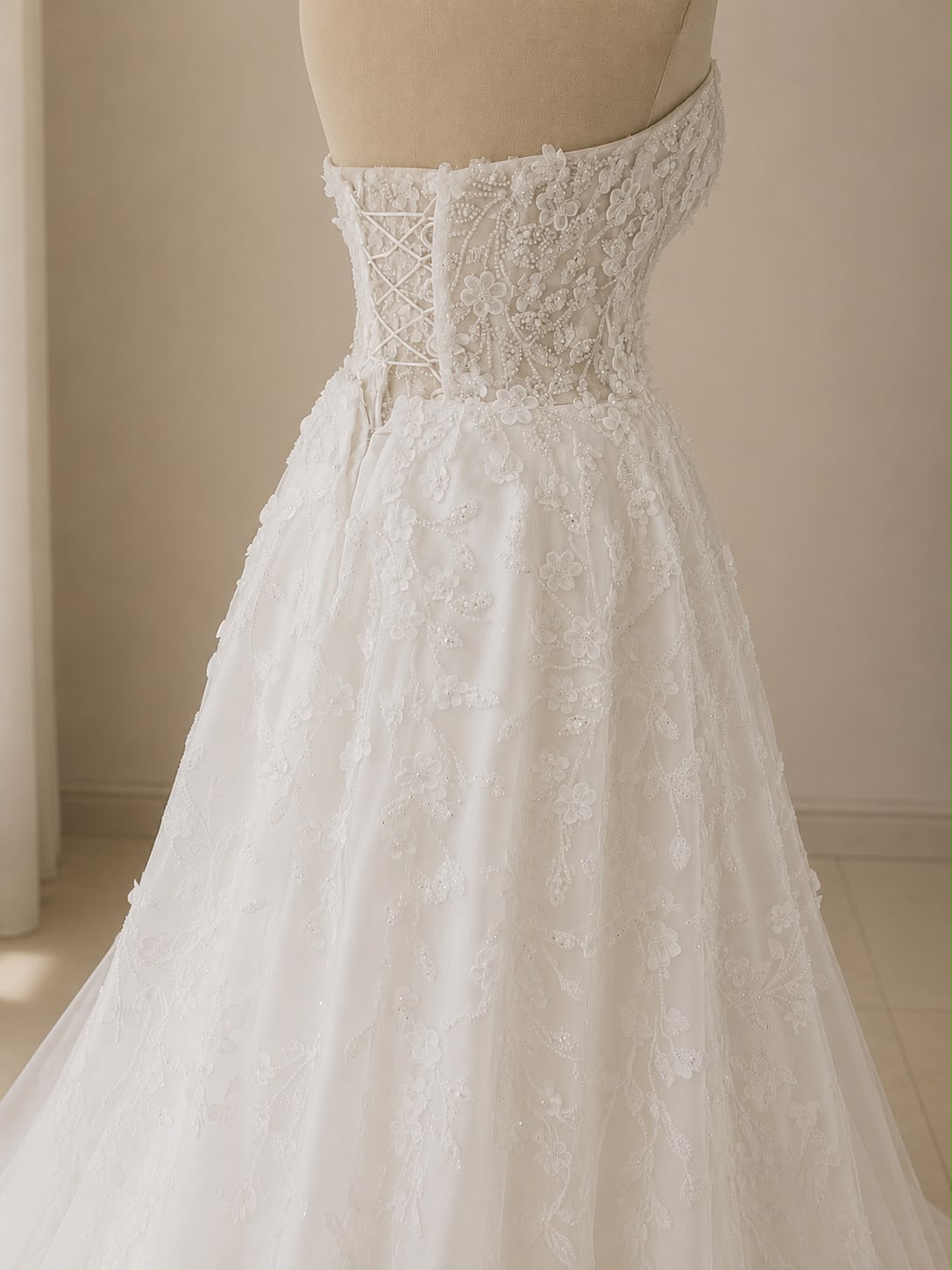 3D Blossom-Hochzeitskleid