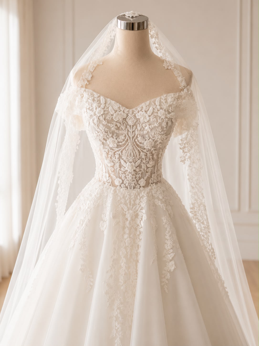 Off-Shoulder Royal Bloom Brautkleid