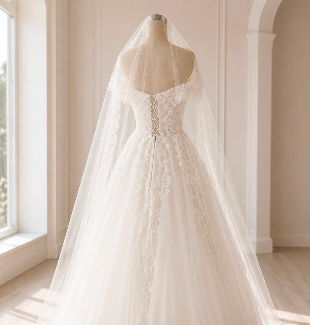 Off-Shoulder Royal Bloom Brautkleid