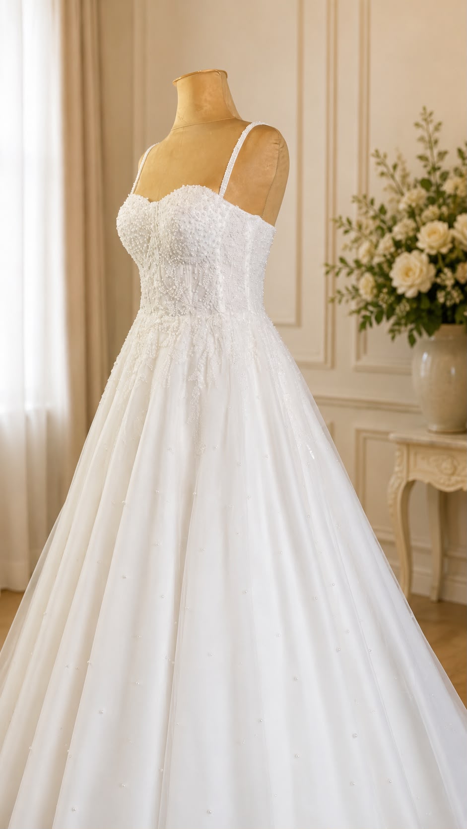 Perlen-Traum A-Linien Hochzeitskleid