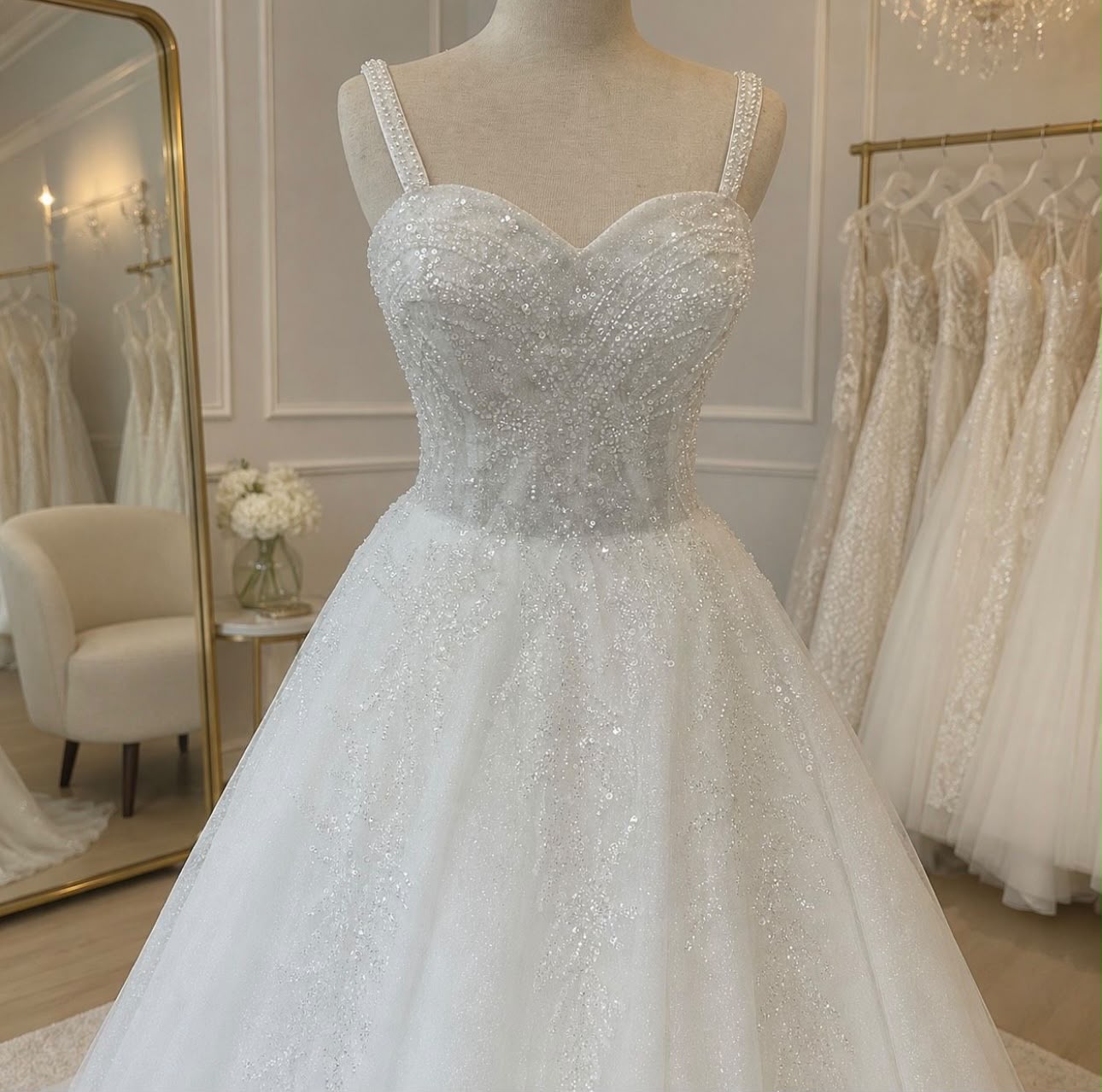 Funkelndes Prinzessinnen-Brautkleid